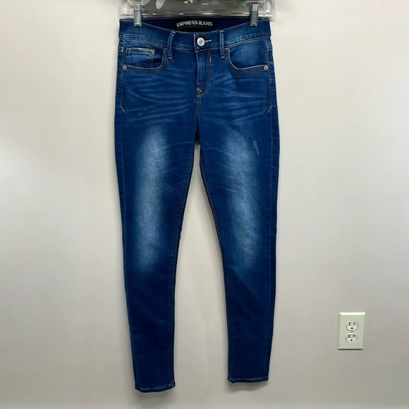 Express Jeans Mid Rise Supersoft Legging 2 - Picture 1 of 15